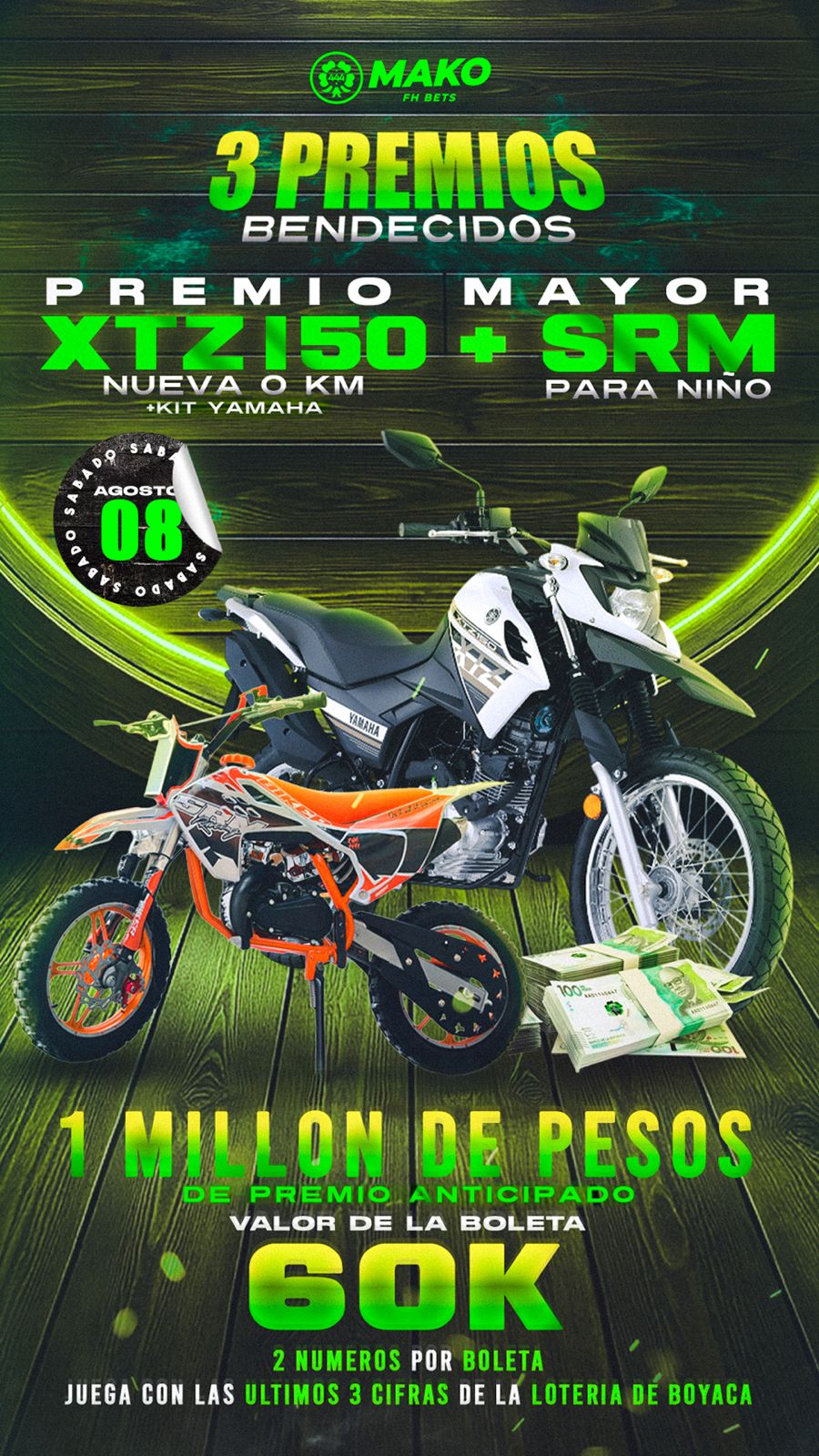 XTZ 150 + MOTO PARA NIÑO SRM 
