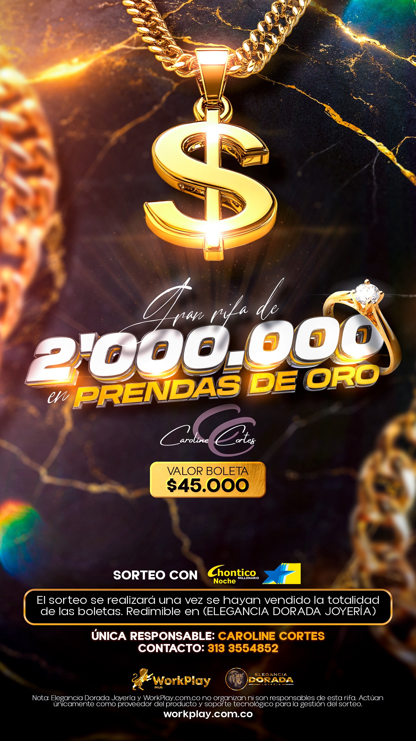¡¡GRAN RIFA DE 2.000.000 EN PRENDAS DE ORO!!